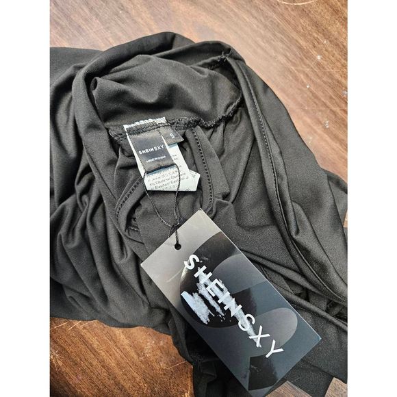 SHEIN NEW TAGS Black Bodycon Halter Dress Size Small - Picture 7 of 9